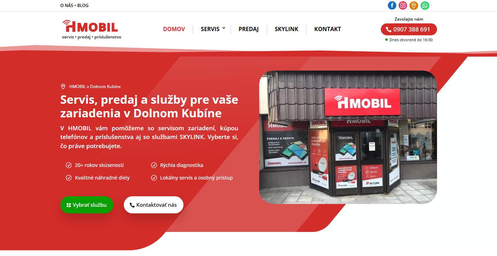 hmobil.sk – Realizácia webu pre servis a predaj mobilov (Dolný Kubín)