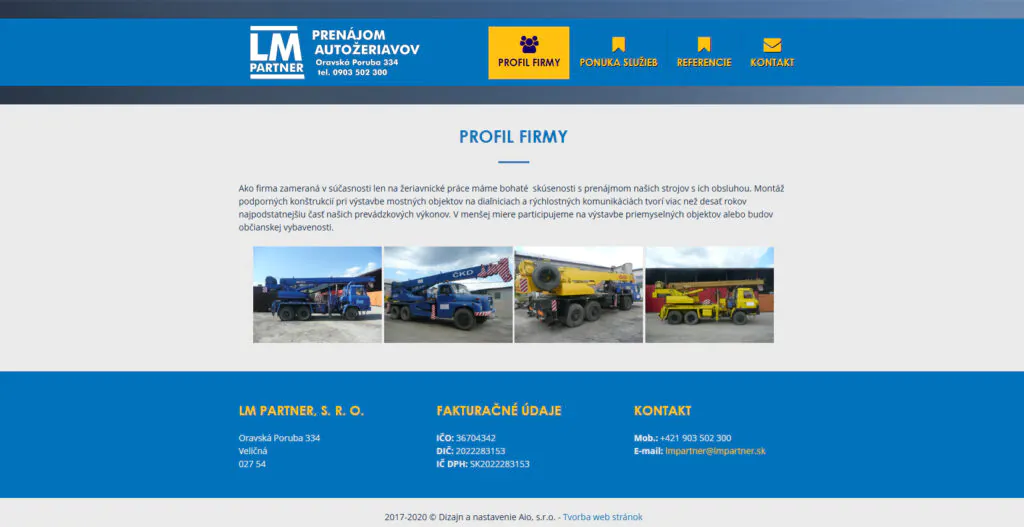 Lmpartner.sk – Prenájom autožeriavov a žeriavnické práce